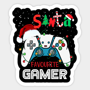Santa's Favorite Video Game Christmas Pajama Gaming family Sticker